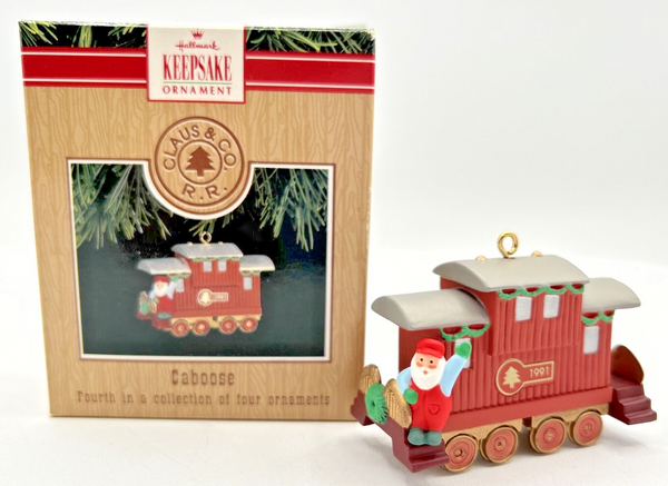 1991 Hallmark Keepsake Claus & Co. Railroad Caboose Keepsake Ornament U244