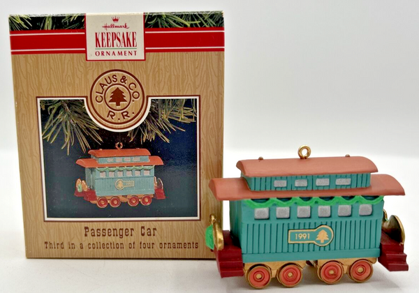 1991 Hallmark Claus & Co. Railroad Passenger Car Keepsake Ornament U244