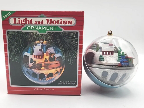 Hallmark 1986 Village Express Light & Motion Magic Train Ornament w/Box  U245