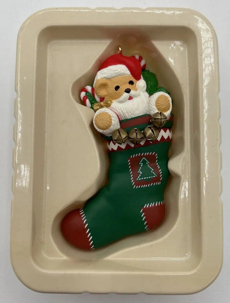 Hallmark Keepsake Ornament Vintage 1996 Filled With Memories Santa Bear Stocking