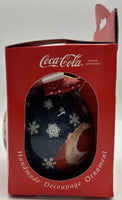 Vintage Coca-Cola Enesco Handmade Decoupage Ornament 1993 U246