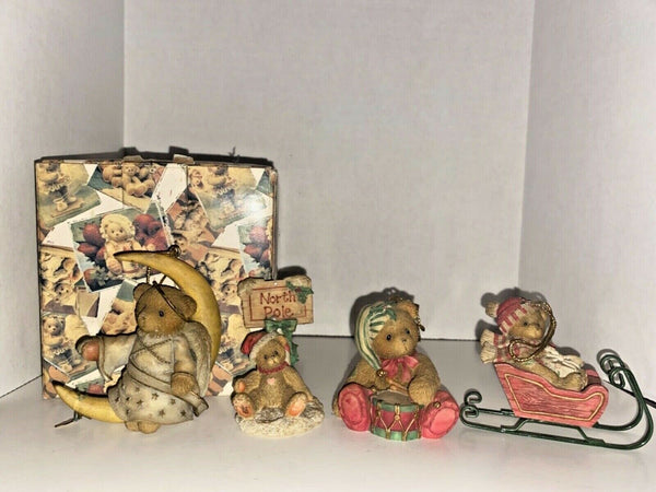 Cherished Teddies Lot Of Four Christmas Figurines U8
