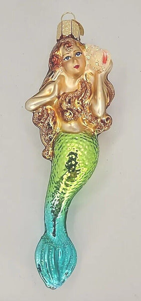 Old World Christmas Mermaid Sea Life Glass Tree Ornament PB178