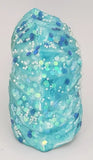 Vintage Blown Glass Sea Shell Beaded Christmas Ornament Teal Blue PB178