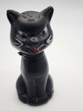 Vintage Black Cat 3" Halloween Candy Container Plastic Hong Kong PB82