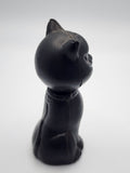 Vintage Black Cat 3" Halloween Candy Container Plastic Hong Kong PB82