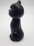 Vintage Black Cat 3" Halloween Candy Container Plastic Hong Kong PB82