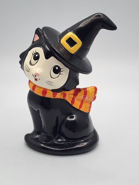 Vintage Lefton Korea Halloween Cat 3.5" Figurine PB82