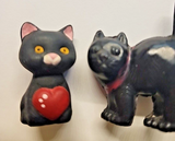 Vintage Black Cats Pumpkin Ceramic Plastic Halloween 3 pc. Mixed Lot PB82