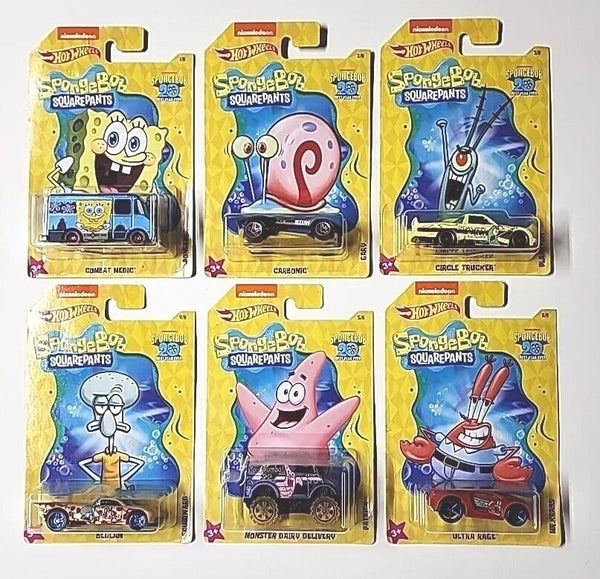 Hot Wheels Sponge Bob SquarePants 2018 Nickelodeon Set of 6 Cars HW6
