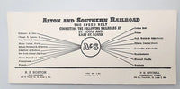 Vintage Alton & Southern Railroad A&S Ink Blotter S61